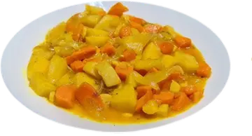 Alicha Dinich: yellow potatoes with carrots.