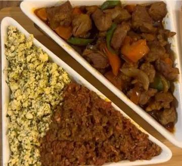 Half Half: two dishes served side by side.