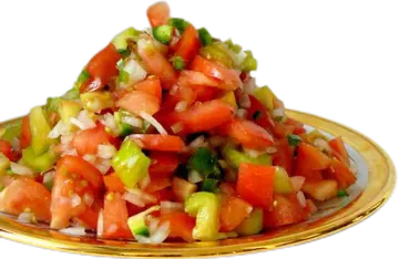 Timatim Kurt: chopped tomatoes with onion and green peppers.